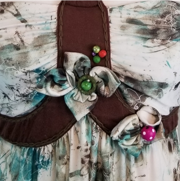 Buba Moda S Bead Embellished Ruffled Halter Dress - Picture 3 of 7